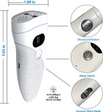 در حالی که چراغ قوه چشمک می زند، یک صدای اولتراسونیک با شدت بالا منتشر کنید و لیزر را به عنوان هشداری برای جلوگیری از نزدیک شدن سگ ها به شما منتشر می کند