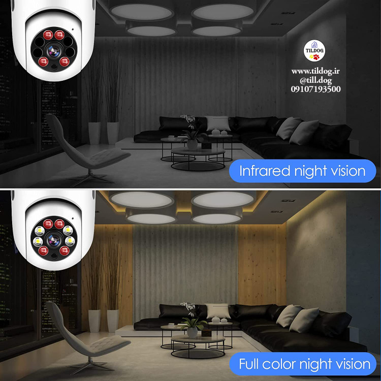 این دوربین لامپ وای فای بی سیم از روترهای شبکه دو باند 2.4 گیگاهرتز و 5G پشتیبانی می کند