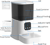 تغذیه کمّی و زمانبندی شده گربه با کنترل از راه دور برنامه کاسه فولادی ضد زنگ با غذای خشک دوگانه تغذیه گربه تغذیه حیوانات خانگی 4 لیتری