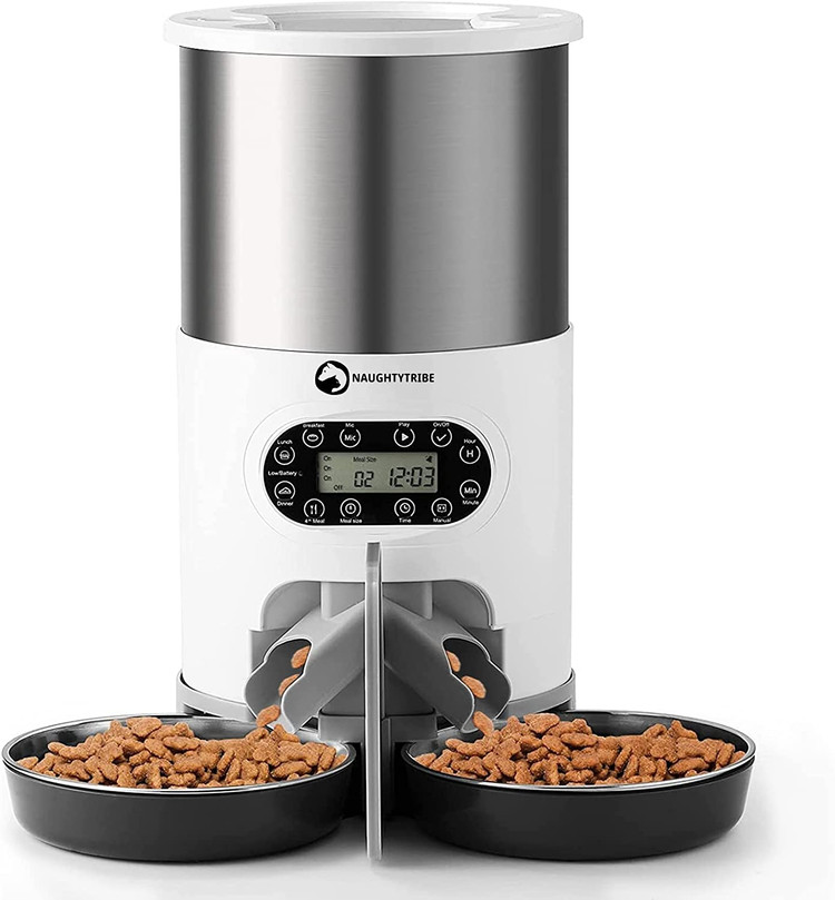 تغذیه گربه اتوماتیک، تغذیه کننده خودکار حیوانات خانگی  4.5 لیتری ، برند NAUGHTYTRIBE ، کد: E 180