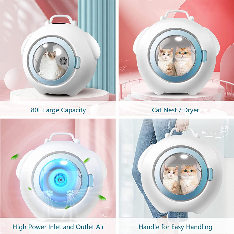 برای نظافت، خشک کردن سریع، دما و زمان قابل تنظیم، دمیدن از پایین به بالا، مناسب برای گربه ها و سگ های کوچک