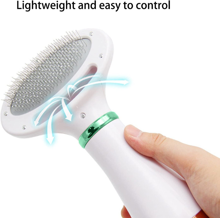 سر برس ما یک دکمه برای از بین بردن مو دارد، فقط باید آن را فشار دهید تا موهای حیوان خانگی از شانه سوزن پاک شود.