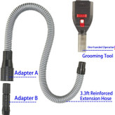 ابزار سازگار با اکثر جاروبرقی ها به عنوان جاروبرقی، برس نظافت موی گربه و سگ با شلنگ اکستنشن 3.3 فوت با آداپتورهای جهانی