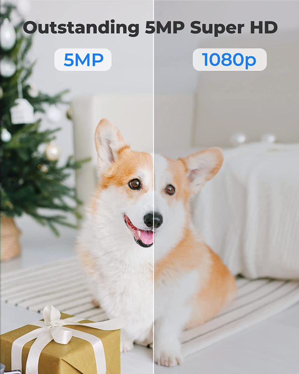 شامل دوربین داخلی با پان/شیب و زوم اپتیکال 3 برابر، دوربین دو بانده WiFi Baby/Pet Monitor، صدای دو طرفه، گزینه های ذخیره سازی چندگانه، راه اندازی آسان با برنامه، زوم E1
