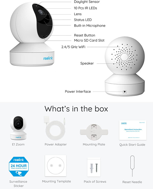 آن را به یک شبکه بی سیم متصل کنید، می توانید راه اندازی آن را در عرض 5 دقیقه تمام کنید. 5 مگاپیکسل SUPER HD و دید در شب خیره کننده: دوربین امنیتی با زوم اپتیکال 5 مگاپیکسلی Super HD و 3X، همه جزئیات را به وضوح ثبت می کند و به شما امکان م