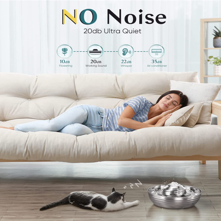 خودکار فواره آب آشامیدنی سگ مجهز به فیلتر کربن فعال و اسفنج پیش فیلتر است، فواره آب گربه اتوماتیک استیل ضد زنگ می تواند آب آشامیدنی خالص را برای حیوان خانگی شما فراهم کند و سالم بماند.