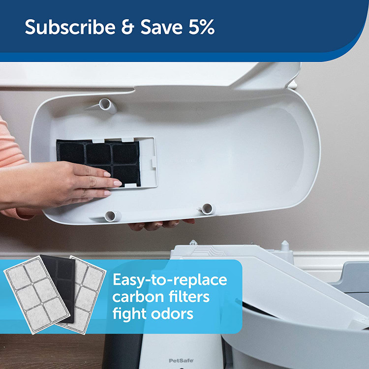 سطل زباله برای جلوگیری از بو پوشانده شده است و فیلتر کربن قابل تعویض به عنوان لایه دوم دفاع از بو عمل می کند.