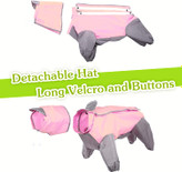 ژاکت پانچو سگ ضد آب با کلاه قابل جابجایی و سوراخ بند کشی قابل تنظیم، لباس بارانی سبک با برچسب جادویی برای سگ های کوچک متوسط و بزرگ صورتی XL