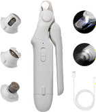 ناخن گیر سگ، ناخن اصلاح شده 2 در 1 برای حیوانات خانگی با نور LED، ناخن گیر قابل شارژ USB، نظافت حرفه ای پنجه های بدون درد، ناخن گیر بی صدا برای سگ های بزرگ، سگ های متوسط و کوچک