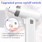 یک کلید روشن/خاموش اضافی اضافه شده مانند یک ماشه تفنگ، میتوانید شروع یا خاموش کردن آن را کنترل کنید، فقط سوئیچ را فشار دهید یا شل کنید، این بسیار مفید و ایمنتر است که کنترل بهتری در حین اصلاح داشته باشید، به خصوص برای حیوانات خانگی ترسو