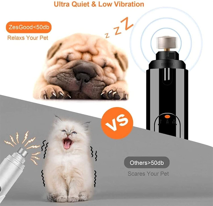 LED در بالای آسیاب می تواند ناحیه ناخن را برای کوتاه کردن سریع، شفاف، آسان و ایمن ناخن های حیوانات خانگی روشن کند