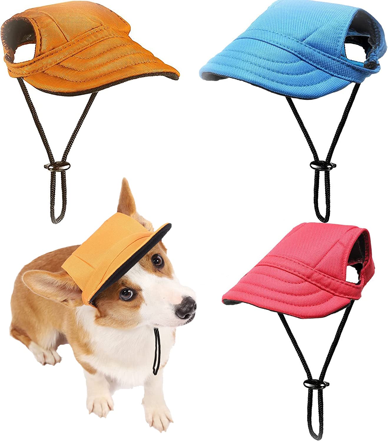 کلاه بیس بال برای سگ، سوراخ گوش 3 تکه برای محافظت در برابر نور خورشید