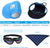 ست خنک ترکیبی روسری و کلاه و عینک آفتابی Perfekt Love برای عکاسی، مسافرت، پیاده روی، استفاده در ساحل، ست مناسبی برای آرایش حیوانات خانگی در جشنواره های مختلف مانند کریسمس و هالووین است.