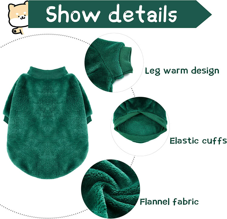 استفاده از پارچه فلانل دو طرفه نرم و گرم می تواند گرما و محافظت کافی برای بدن حیوان خانگی شما فراهم کند و راحتی و نرمی را به ارمغان بیاورد.