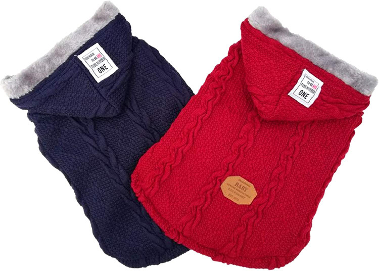 ژاکت سگ، ژاکت با کلاه سگ، ژاکت زمستانی سگ گرم، ژاکت توله سگ گرم با ضخیم شدن نرم، ژاکت بافتنی حیوانات خانگی راحت، برای سگ های کوچک متوسط بزرگ، استفاده در فضای باز داخلی
