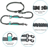 بند سگ دست آزاد ما با سه درز دوخت انعکاسی نورانی روی بانجی برای اطمینان از ایمن ماندن و دیده شدن شما در دویدن های آخر شب.