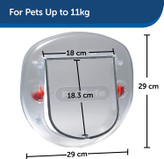 با ارائه یک سیستم قفل قابل تطبیق، درب حیوان خانگی را می توان فقط به داخل، فقط به بیرون، باز یا بسته تنظیم کرد که به شما اجازه می دهد حرکات حیوان خانگی شما را کنترل کنید.