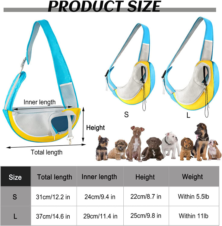 کیسه زنجیر حیوان خانگی از توری قابل تنفس، PU درجه یک و بوم ساخته شده است، نفوذپذیری هوای خوبی را برای حیوان خانگی شما ارائه می دهد