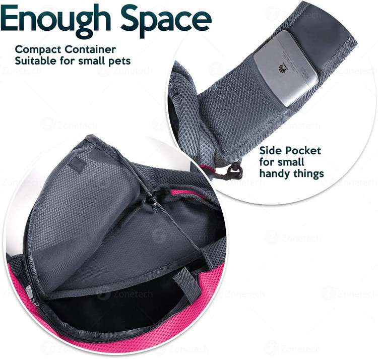استفاده از کیف زنجیر حیوان خانگی Zone Tech آسان است. به سادگی حیوان خانگی خود را داخل کیف قرار دهید. سر آن را بیرون از دهانه گشاد کیف نگه دارید و آماده حرکت باشید.