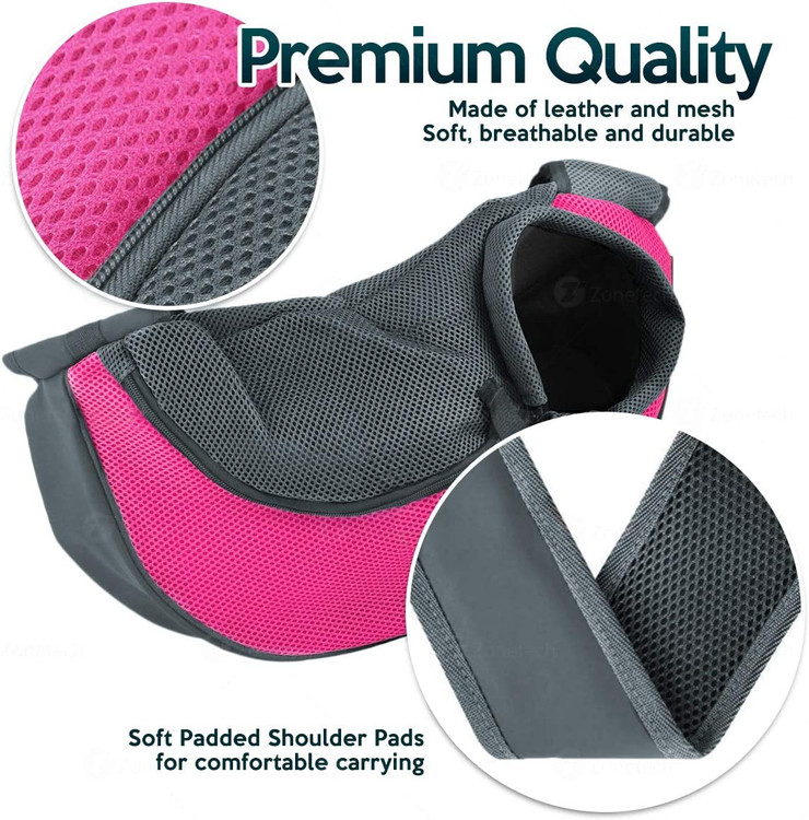 تسمه های کیف حیوان خانگی Zone Tech تا 38.6 اینچ تا 46.5 اینچ قابل تنظیم است. مجهز به بند شانه ای با پد فوق العاده پهن برای جلوگیری از درد شانه ها و همچنین راحت بودن.