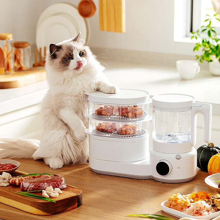 غذاساز حیوانات خانگی، دستگاه پخت غذا، هم زدن، پخت و پز، خشک کردن، برنج چند منظوره گربه، اسنک خام استخوان و گوشت، آب کردن گوشت خام، بخارپز کردن برای غذای تازه، ظروف تکمیلی آشپزخانه