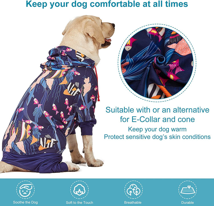 سگ را تمیز نگه می دارد و ریزش مو را کاهش می دهد، ضد لیسیدن است و در زمانی که برای تمیز کردن موهای حیوان خانگی صرف می کنیم صرفه جویی می کند.