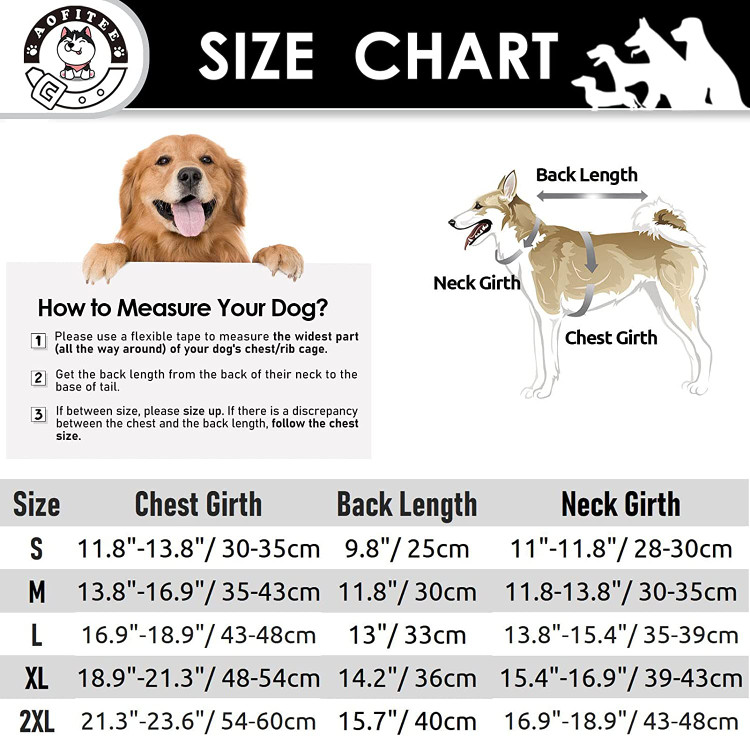 به دور سینه مرجع اولویت بدهید (هنگام اندازه گیری خیلی سفت نباشید)، دوم طول پشت است. مناسب برای چیهواهوا، یورکشایر تریر، بولداگ، بوستون تریر، پودل و غیره.