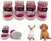 چکمههای سگ کفشهای سگ ضدآب تنفسی زمستانی کفشهای کتانی مقاوم در برابر لغزش بندهای قابل تنظیم کفشهای حیوان خانگی برای کفهای چوبی تولهسگی برای پیادهروی در فضای باز و داخلی مجموعه ۴ عددی