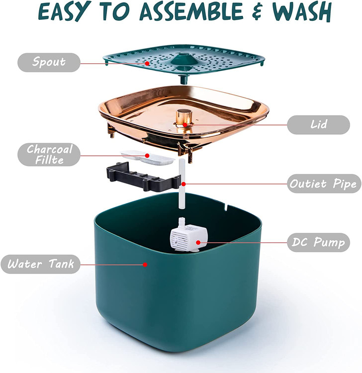 ظرفیت بزرگ 3 لیتر - فواره گربه سیرانیت دارای ظرفیت آب 3 لیتر