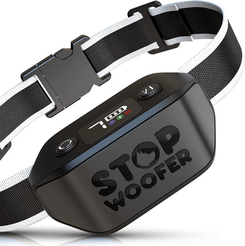 قلاده ضد پارس سگ STOPWOOFER - بدون شوک، بدون درد - قلاده پارس قابل شارژ برای سگ های کوچک، متوسط و بزرگ - با 2 حالت لرزش و بیپ