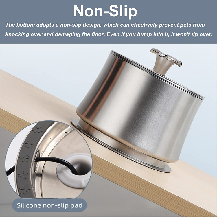 فیلتر از کربن فعال، رزین تبادل یونی و دو پارچه نبافته تشکیل شده است. ترکیب سینی فولادی ضد زنگ، فیلتر، دیسک فیلتر پلاستیکی و اسفنج پمپ به طور موثر موهای حیوان خانگی و سایر ناخالصی های مضر را فیلتر می کند و طعم تازه و عالی را برای آب تضمین می کند.