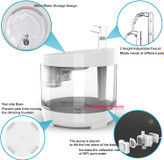 فواره حیوانات خانگی از مواد PC+PP غیر سمی و بی بو با کیفیت بالا ساخته شده است. ساختار ساده رهش سریع برای حذف و تمیز کردن آسان طراحی شده است.