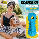 اسباب بازی سگ های هوشمند برای بی حوصلگی و مشغول نگه داشتن آن ها، اختاپوس جویدنی دارای یک صفحه Squeaker، یک اسباب بازی سگ با صدای جیر جیر، یک اسباب بازی پرکننده با مسواک کناری