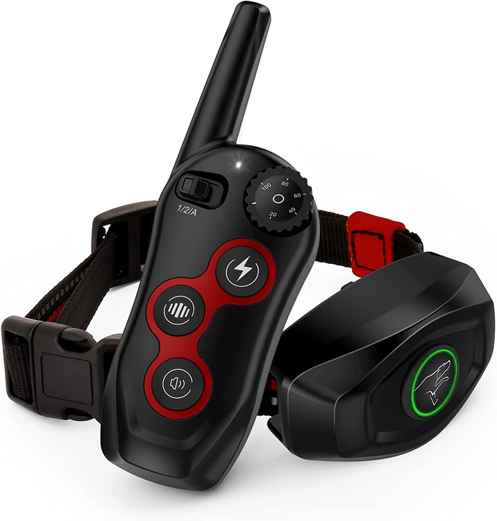 قلاده آموزش سگ برای سگ های با جثه متوسط، بزرگ قلاده توقف پارس خودکار 2 در 1 سگ با برد از راه دور 1300 فوت