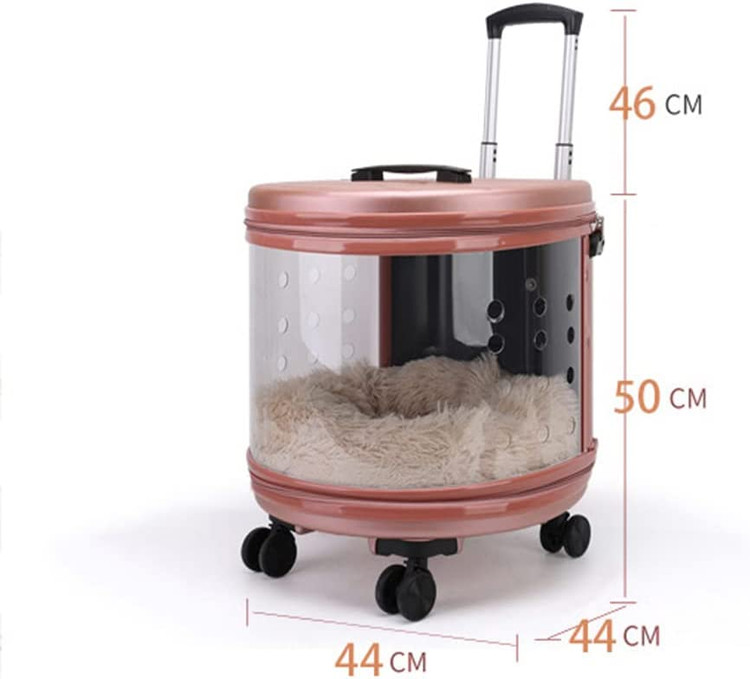 هر وسیله حمل سگ و گربه با چرخ دارای یک دسته تلسکوپی سبک وزن است که با فشار دادن یک دکمه قابل تنظیم است.