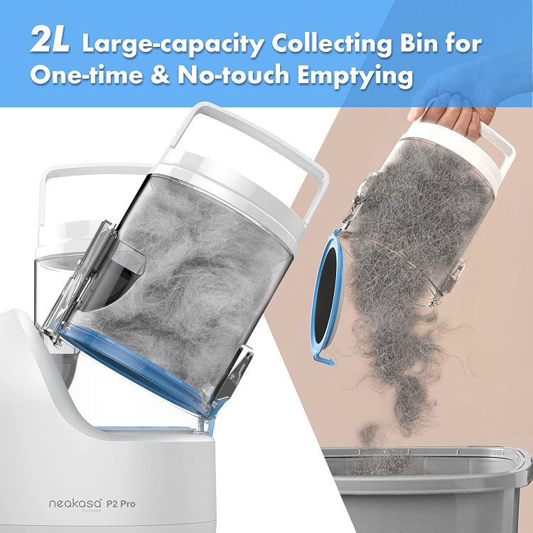 سطل زباله خالی 2 لیتری با ظرفیت بزرگ و آسان کیت جاروبرقی نظافت حیوانات خانگی مجهز به یک فنجان گرد و غبار 2 لیتری است که به اندازه کافی بزرگ است تا موهای حیوان خانگی بیشتری را در خود جای دهد و نیازی به تخلیه مکرر آن در حین نظافت نیست