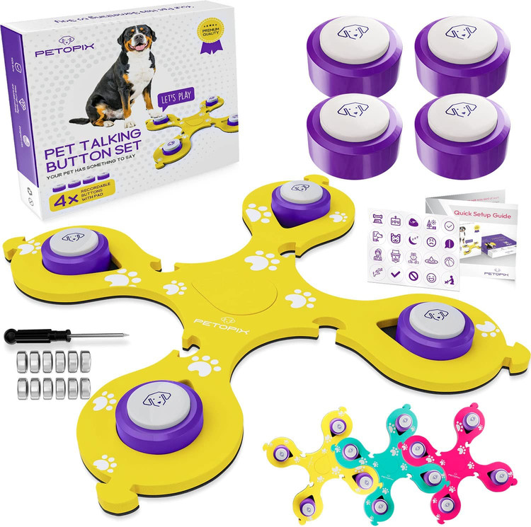 ست دکمه صحبت کردن سگ PETOPIX با پد بدون لغزش