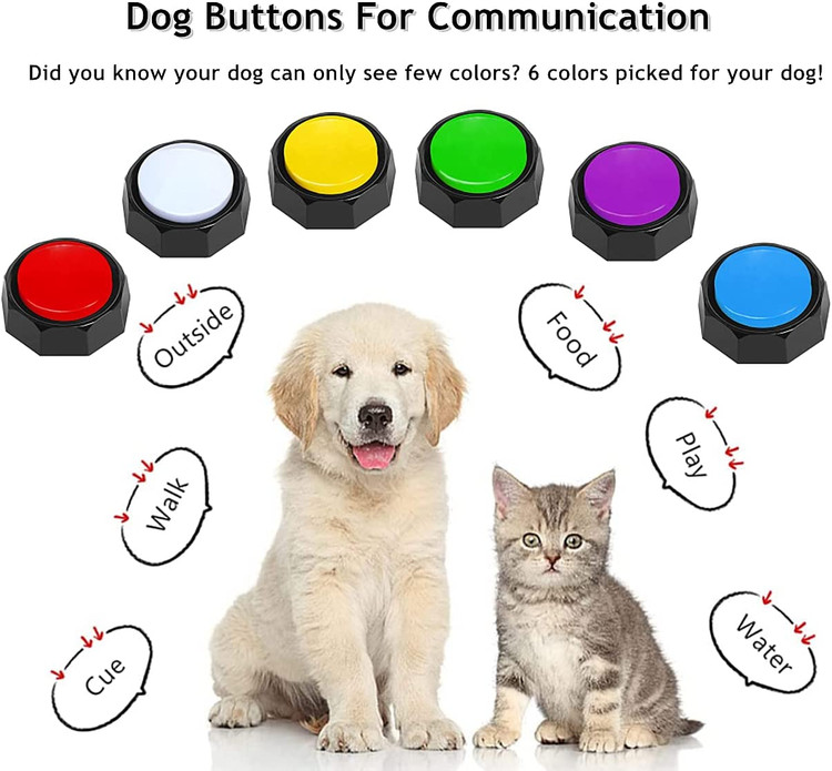 دکمههای آموزش حیوانات خانگی ( مجموعه 6 رنگ دکمه قابل ضبط ) برند : RIBOSY کد : D 330