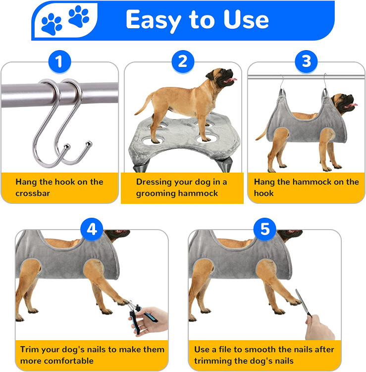 این بانوج نظافت سگ به شما این امکان را می دهد که بیشتر کارهای نظافت حیوان خانگی خود را در زمان انجام برنامه خود در محل خود انجام دهید، مانند کوتاه کردن ناخن، کوتاه کردن مو، استفاده از دارو، حمام کردن، نظافت زیبایی و غیره.