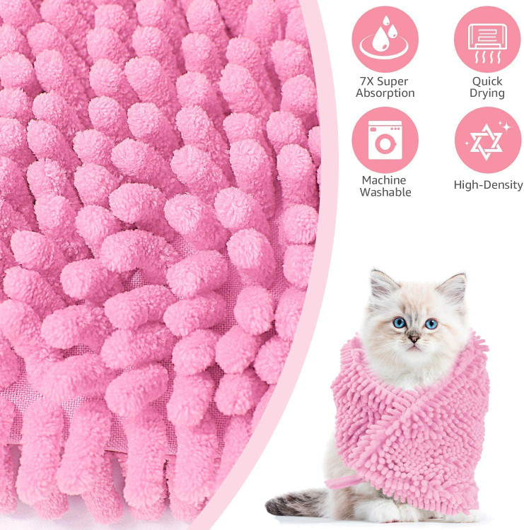 ساخته شده از پارچه شنیل میکروفیبر نرم و محکم. حوله شمی میکروفیبر چنیل تا 7 برابر وزن خود را در آب نگه می دارد و 8 برابر سریعتر از حوله پنبه ای معمولی - بدون بوی "سگ خیس" است.