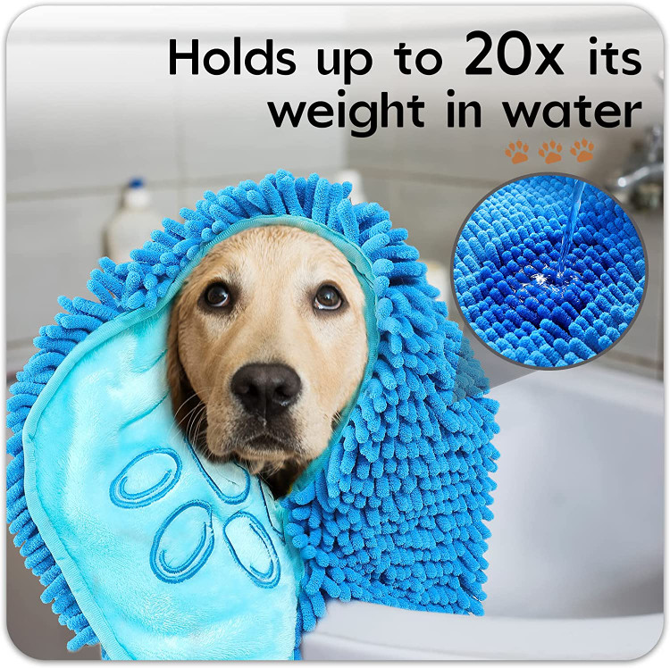 جیب های دستی راحت با طراحی بازشو الاستیک، که به خوبی دست های شما را می پوشاند، هنگام خشک کردن شکم، سینه و پنجه های حیوانات خانگی در اندازه های مختلف، چسبندگی عالی را فراهم می کند، خشک شدن کامل را کامل می کند و از بوی "سگ خیس" جلوگیری می کند.