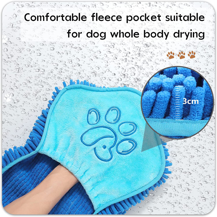 حوله سگ خشک Ompaa از 3 سانتی متر شنیل میکروفیبر ساخته شده است که بسیار نرم، فوق العاده جاذب و گل آلود است