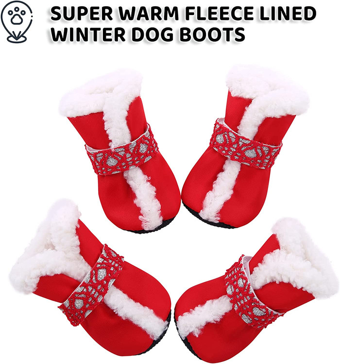 برای بهترین تناسب، عرض و طول پنجه حیوان خانگی خود را اندازه بگیرید. اگر پنجه بین دو اندازه است، کفش بزرگ را انتخاب کنید.