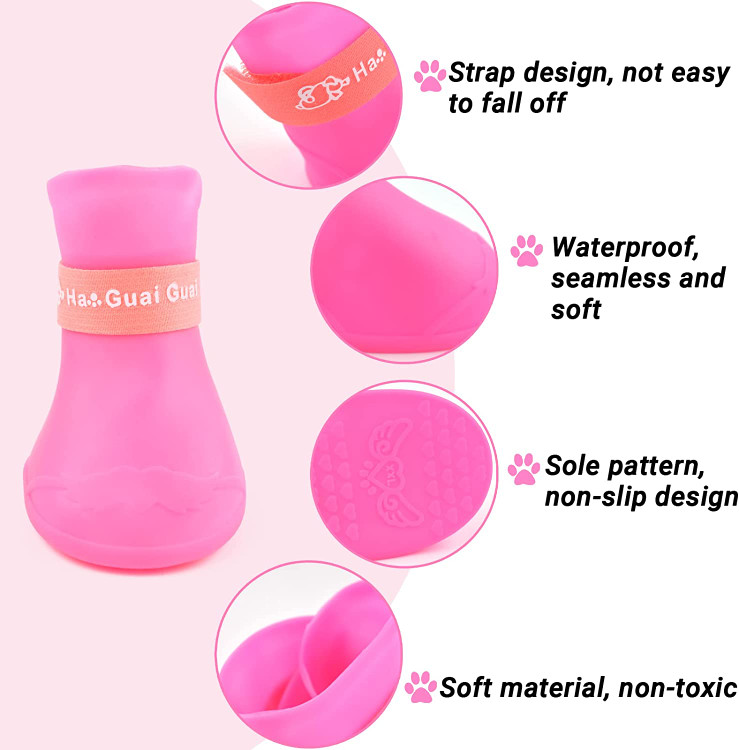 چکمه بارانی سگ، ضد آب، ضد لغزش، آزادانه حرکت می کند، و پنجه های توله سگ شما را با محافظت در برابر یخ و برف، باران و غیره تمیز، خشک و ایمن نگه می دارد