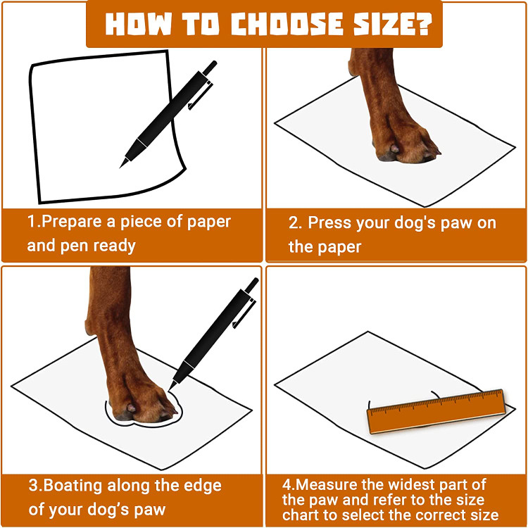 لطفاً قبل از سفارش، پای حیوانات خانگی خود را طبق روش ارسال شده در تصویر اندازه بگیرید