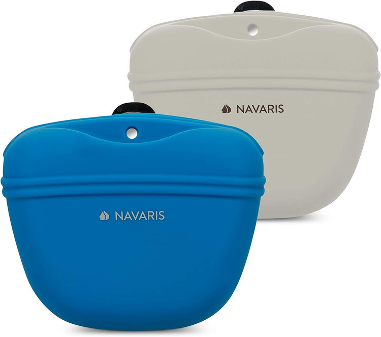 کیف سیلیکونی مخصوص غذای سگ ( با گیره برای کمربند مخصوص پیاده روی سگ ، ست 2 تایی ) برند: Navaris کد : KT 1000