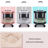 این کالسکه حیوان خانگی مسافرتی دارای چرخهای 360 چرخان بیصدا درجه چمدان برای سواری نرم است. هر وسیله حمل سگ و گربه با چرخ دارای یک دسته تلسکوپی سبک وزن است که با فشار دادن یک دکمه قابل تنظیم است.