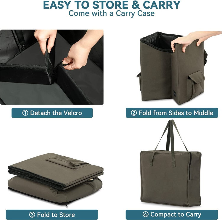 حصیر را می توان در هر دو طرف استفاده کرد، پارچه آکسفورد برای تابستان و مخمل خواب دار برای زمستان. همچنین می توان از آن به عنوان تخت حیوان خانگی استفاده کرد.