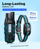 قلاده شوک سگ Bousnic دارای 3 حالت آموزش انسانی با بوق قابل تنظیم (سطح 1-8)، لرزش (سطح 1-16)، شوک ایمن (سطح 1-99) است.