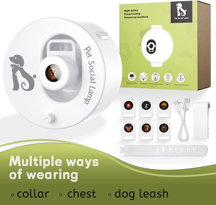 چراغ یقه سگ هالووین سفارشی، می تواند با تمام قلاده های حیوانات خانگی با سگک های آویزان هماهنگ شود